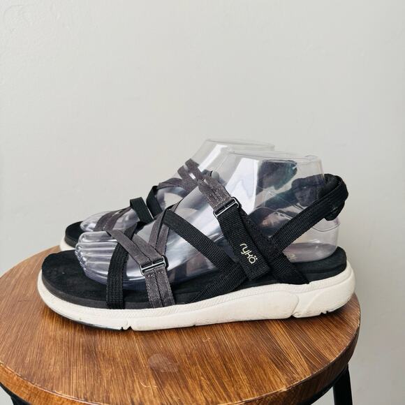 Ryka Re-zoeb Mirasa Black Strappy Sandals Women’s Size 7.5 - Picture 1 of 10